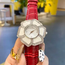 Women's Designer Wristwatches Flower Shape With Diamond Quartz Movement Belt Watch For Christmas Anniversary Gift Wedding Party Gift