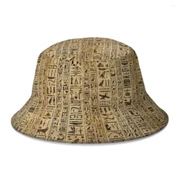 Berretti Geroglifici sull'Antico Egitto Egiziano Africa Cappello a secchiello per donne Uomini Studenti Cappelli da pesca pieghevoli Cappellino Panama