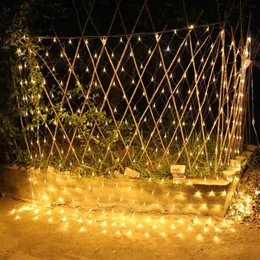 LED Net Mesh String Light 10x8m 6x4m 3x3m 3x2m 1 5x1 5m 8 Lägen 110V 220V Fairy Decorative Lights Christmas Wedding Square Park DE253U