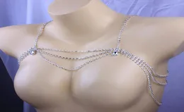 Stonefans Bridal Rhinestone Shoulder Wedding for Women Water Drop Pendant Body Necklace Statement Jewelry7161317