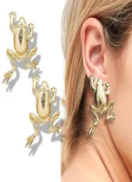 Ohrstecker Tribal Märchen Großer detaillierter Frosch Tier Kröte Art Deco Ohrstecker Gold Ohrringe Stecker Schmuck Kostüm Gothic11343072