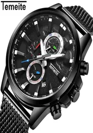 TEMEITE New Original Men039s Watches Top Brand Sport Business Quartz Watch Men Clock Date Mesh Strap Wristwatches Male Relogio33406942