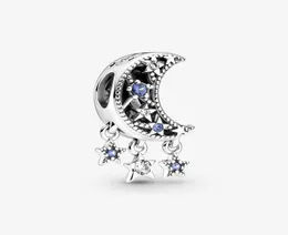 100% 925 Sterling Silver Stars and Crescent Moon Charms Fit Original European Charm Armband Women Wedding Engagement Smycken Tillbehör2122968