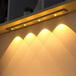 LED-Schrankleuchte, 3 Farben, CCT-Aluminium, Bewegungsmelder, Nachtlicht, wiederaufladbar, USB, ultradünn, 20 cm, 30 cm, 60 cm, 80 cm