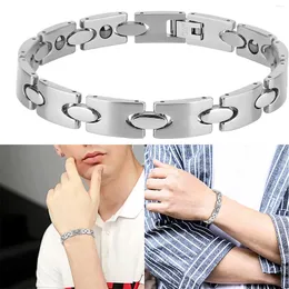 Link Bracelets Simple Delicate Men Male Healing Jewelry Titanium Steel Antifatigue Bracelet Bangle Gift