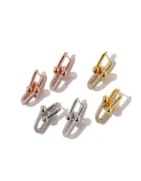 Kvinnors långa knutna borrörhängen Studs Designer smycken Knut av Studs Goldsilveryrose Full märke som bröllop julklapp3378351