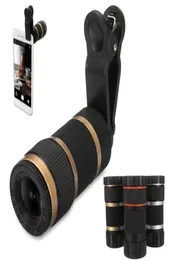 Prático telescópio óptico 8x lente telepo móvel com clipe para smartphone pographers silver8760653