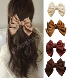 Oversized Bow Hair Clip Threelayer Butterfly Silk Satin Barrette Women Hairpins Vintage Ponytail Clips Hairgrip Hair Accessorie9295397