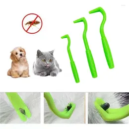 Hundkläder 3st/Set Pet Loppor Removers Plastic Scratching Hook Ta bort fästing Kattmitten Remover Tickor Klipp Pets Grooming Supplies