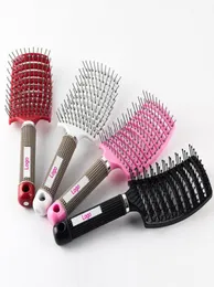 CM007 Kvinnor Hårbotten Massage Comb Wet Curly Denangle Big Curve Hair Brush Comb för salongfrisör Styling Tools Acceptera LOGO 4418014