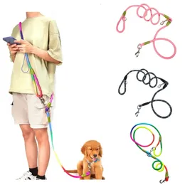 Doublehead Dog Leash Reflective Leashes Medium Large Puppy Durable Collar Lead Rope For Cat Big Small Pet Harness 231225