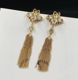 Dangle Earrings Fashion Luxury Brand Designer Little Bee Pearl Rhinestone Tassel Pendant Luxury Net Celebrity Cefring Part8617290