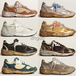 Italienische Goose-Sneakers mit goldener Laufsohle für Designer-Do-Old-Dirty-Sneaker mit Slide-Stern-Leoparden-Graffiti-Freizeitschuh aus Wildleder-Mischleder