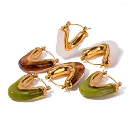 Orecchini a bottone Youthway in acciaio inossidabile acrilico triangolo geometrico personalità della moda orecchino regalo di gioielli per feste