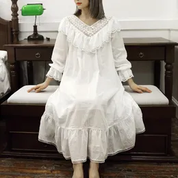 Camisas novas femininas lolita princesa sonoleira sleepshirts vintage estilo palácio vestido de renda de renda.