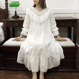 Gömlekler Yeni Kadınlar Lolita Prenses Uykshirts Vintage Palace Style Elbise Dantel Nightgown.svictorian Nightdress Ruffles Uyku Salonu Giydi