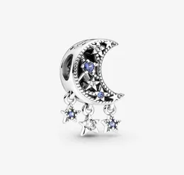 100% 925 Sterling Silver Stars and Crescent Moon Charms Fit Original European Charm Armband Women Wedding Engagement Smycken Tillbehör6627518