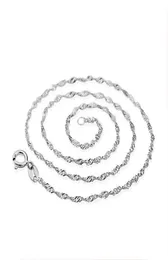 Łańcuchy 18 -calowe łańcuch fali wodnej do naszyjnika 4 kolory srebrne różowe złoto biżuteria Akcesoria 8082086