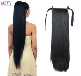 Synthetic Wigs MSTN 30Inch Hair Fiber HeatResistant Straight With Ponytail Fake Chipin Pony Tail Wig9039783