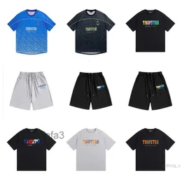 Herren-T-Shirts aus Baumwolle, Trapstars-Kleidung, kurzes Set, Sommer-Männer, Trapstar-London-T-Shirt, Herren-Shooters-Damen, bestickte Unterseite, Trainingsanzug, Kleidung, Designer MBB6