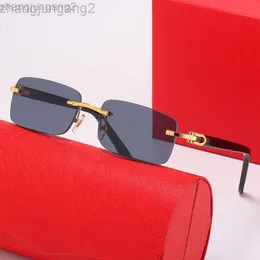 Designer Carti Sunglasses Catier New Kajia Small Box Frameless Plate Female Male Fashion Personality Jelly Optical Lens