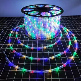 LED-Saiten Regenbogen-Röhrenlampe 220V Fee Neon-String-Licht RGB-Girlande Außenbeleuchtung mit EU-Stecker für Weihnachtsfest-Party-Dekor3107