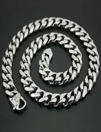 Heavy 15mm wide 1832 inch stainless steel silver large curb link chain necklace for mens holiday gifts cool1668343