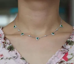 قلادة الأميرة النبيلة قطرة المياه المعلقة خلق emerald الأنيقة سلسلة طوق 32 10 سم للنساء femme الأزياء المجوهرات هدية 260g575569