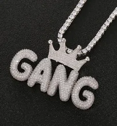 Collana con ciondolo a lettere minuscole con nome personalizzato Hip Hop Micro zircone cubico con catena in corda da 24 pollici1275295