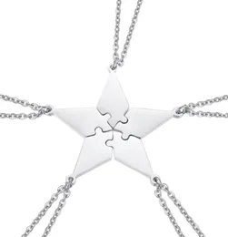 5 pçs boa família amizade colar conjunto cinco pontas estrela quebra-cabeça pescoço pingente moda criativa jóias acessórios pe colares8133723