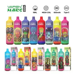 オリジナルのVapen Mars Tornado 9000puffs使い捨て蒸気装置デバイス600mah充電式バッテリー18ml Prefilled Pod 0％2％5％9K使い捨てデバイス