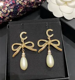 2022 Top quality Charm drop earring with nature shell beads and knot shape in 18k gold plated for women wedding jewelry gift have 4017538