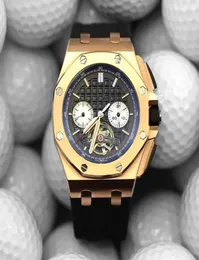 2020 Luxury Mens Designer Watches Black Rubber Strap Gold Case Automatisk mekanisk rörelsesursur Montre de Luxe Pour HOMM4101308