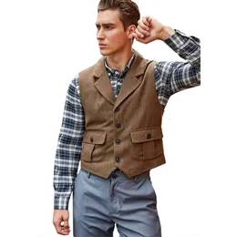 Abito da uomo in tweed da lavoro Steampunk Gilet Giacca con risvolto dentellato Stile vittoriano Best Man Wedding Abbigliamento da uomo