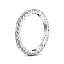 AEW Sólido 14K 585 Ouro Branco 1 2ctw 2mm DF Cor Anel de Casamento para Mulheres Senhoras Anel 210310234u