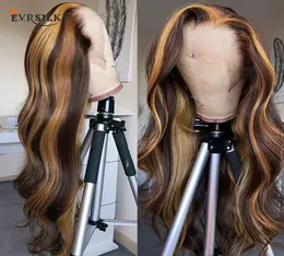 body wave lace front wig brazil colored human hair wig womens honey blonde high gloss no glue lace hd transparent7000139