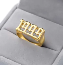 Кольца кластера, персонализированная дата рождения, номер года для женщин и мужчин, с 1990 по 1999 год, регулируемое кольцо из нержавеющей стали Anel Masculino5268413