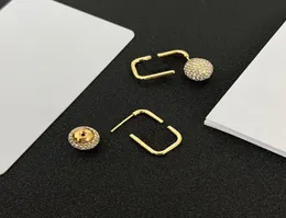 Orecchini a cerchio di design da donna Gioielli di lusso Orecchini a bottone di marca con diamanti Ohrring Donna Regalo di nozze per feste Lettera Orecchino in oro Hoop1309476