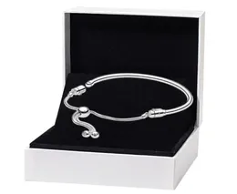 NUOVO Bracciale rigido in argento sterling 925 placcato oro giallo Regalo di nozze da donna con scatola originale per i momenti Braccialetti di misura regolabile3091122