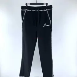 Pants tasarımcısı giyim amires pantolon 2023 yeni amies moda çizme nakış mektubu çok yönlü unisex siyah moda marka gündelik guar