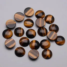 Charms Fashion 50pcs Tiger Eye Natural Stone Cabochon Bead No Hole 6 8 10 12 14 16 18 20 Mm Jewelry Parts Ring Accsories Free Shipping