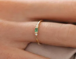 Bröllopsringar LKN Amazon Wish European och American Rose Gold Female Emerald Zircon Plated 18K Förlovningsring9001196