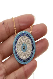 2019 Nowy mikro cyrkonia greckie złe oko urok srebrny kolor Naszyjnik Lucky Blue Eye Eleganckie kobiety Znakomita biżuteria prezentowa J1904766162