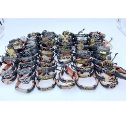 200pcslot Mix Style Metal Leather Cuff Charm Bracelets For Men039s Women039s Jewelry Party Gifts Bangle wmtaho luckyhat9185622