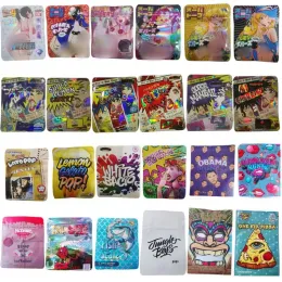 3.5g Mylar Bag Hologram Mylar Packs Plastic Zipper Airtight Food Flower Storage Custom Print Obama Bubblegum Apple Super Runtz LL