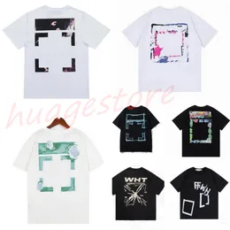 OffS Herren-T-Shirts Offs White Tees Arrow Summer Finger Loose Casual Kurzarm-T-Shirt für Männer und Frauen Gedruckter Buchstabe x auf der Rückseite Print Oversize Tees L7g