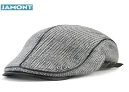 Berretti Originali JAMONT Qualità Stile Inglese Inverno Lana Uomini Anziani Spessore Caldo Berretto Cappello Classico Design Vintage Visiera Cap Snapb4096801