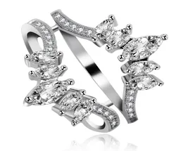 Anello nuziale in argento sterling 925 con taglio marquise e zirconi cubici per le donne, gioielli di fidanzamento e anniversario di moda Y5303824570