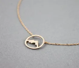 Rose Gold Range Mountain Necklace Women Simple Jewelry Bridesmaid Gift Rostfritt stål Choker Circle Pendant Collare Femme 20203740771