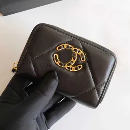 Luxur Designer äkta läderförföljningar Plånbok Caviar Mirror Quality Womens Mens Flap Card Holder Silver Gold Purse Plånbokskorthållare